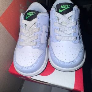 Nike Kids White and Green Sneakers